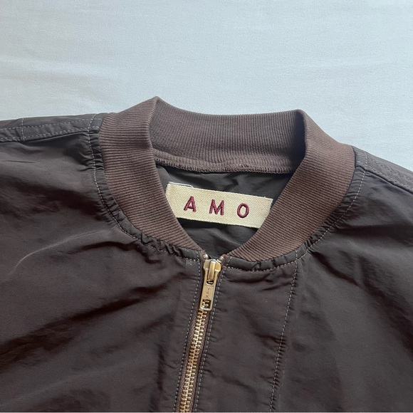 AMO brown long sleeve zip up bomber jacket - Picture 5 of 5